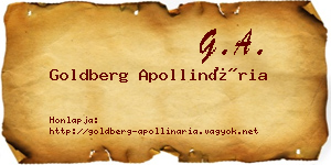 Goldberg Apollinária névjegykártya
